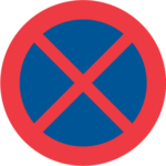 Vägmärke, förbud mot att stanna och parkera fordon - stoppförbud