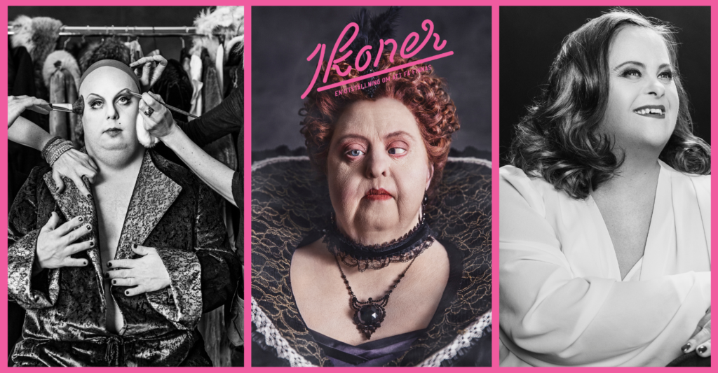 Collage med tre bilder från utställningen Ikoner – en utställning om att få finnas.