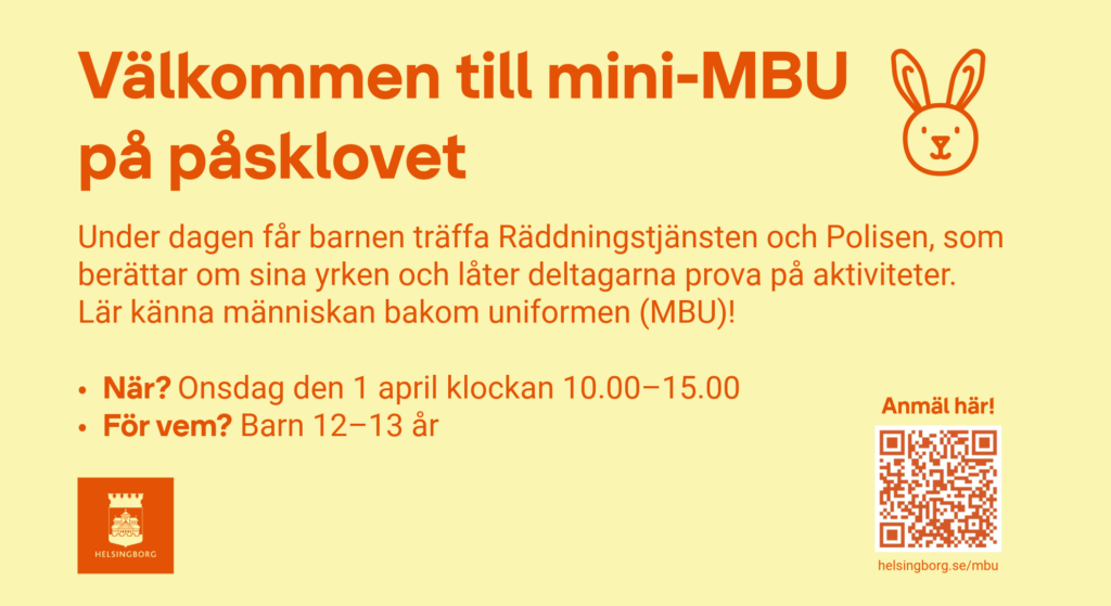 Information om mini-MBU på påsklovet till barn i åldrarna 12-13 år