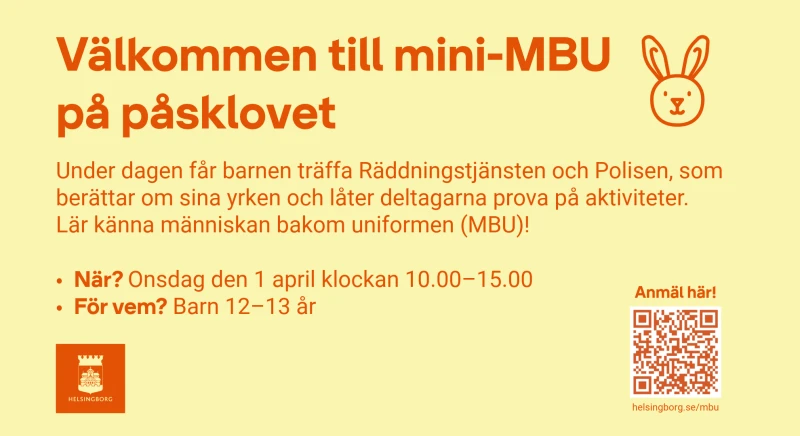 Information om mini-MBU på påsklovet till barn i åldrarna 12-13 år
