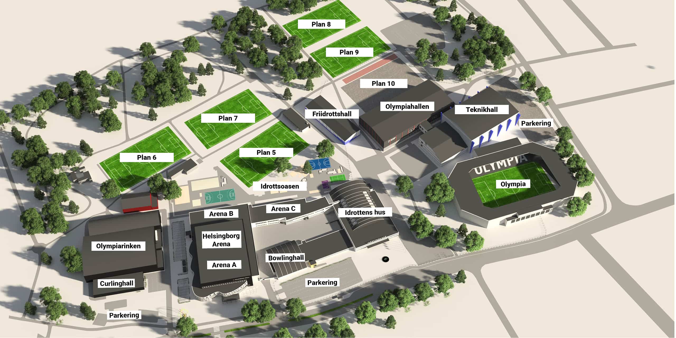 Grafisk översikt över Olympia-området.