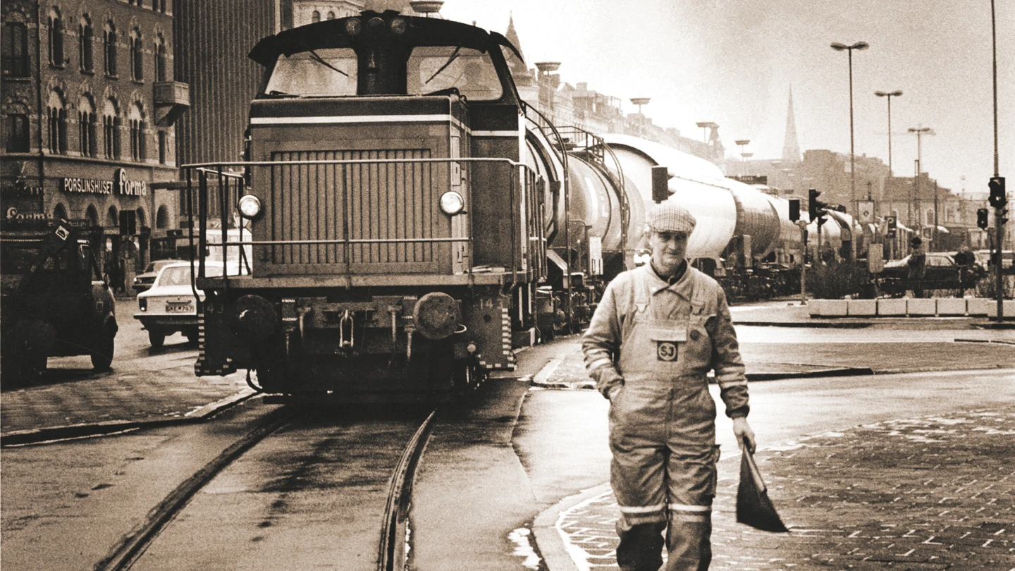 Mannen med den röda flaggan (foto: Helsingborgs museisamling)
