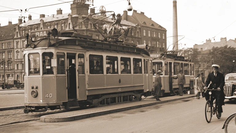 En av Helsingborgs spårvagnar 1939 (foto: Lindberg Foto, Helsingborgs museisamling)