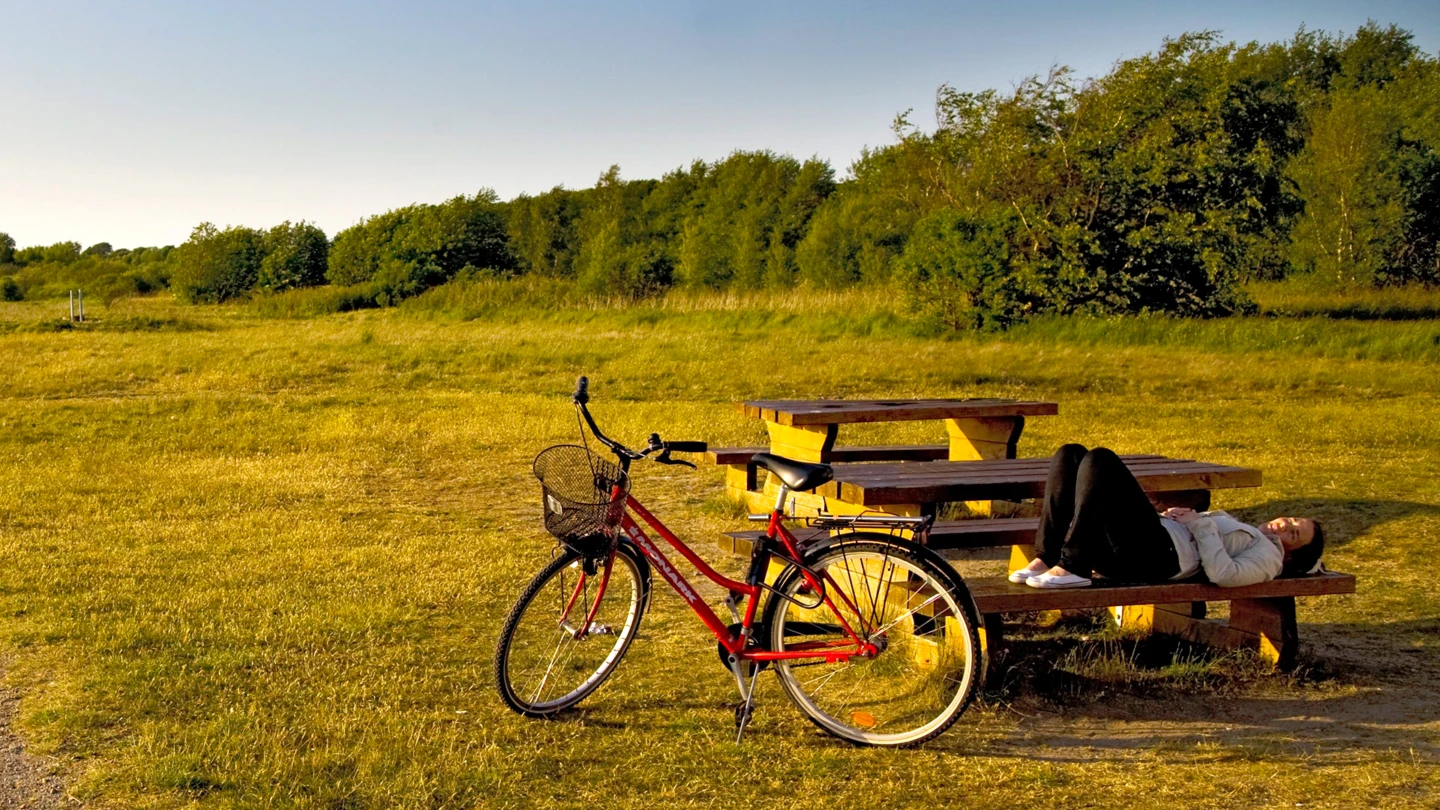 Cyklist på Örby ängar i Helsingborg. (foto: Rickard Svensson)