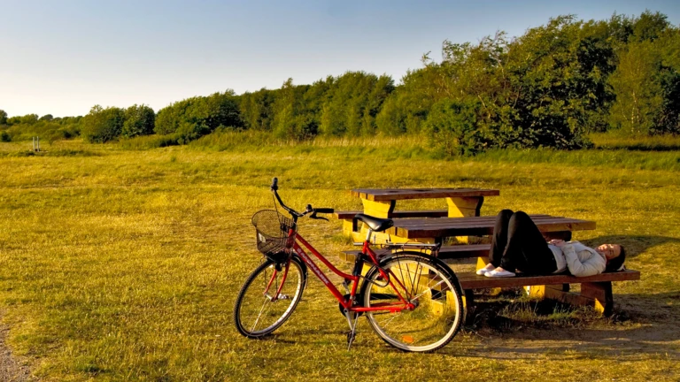 Cyklist på Örby ängar i Helsingborg. (foto: Rickard Svensson)