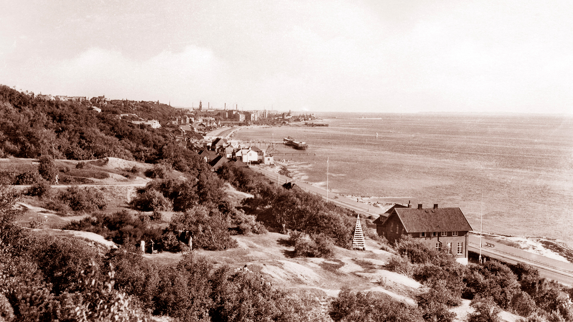 Utsikt från Landborgen i Pålsjö skog (foto: Helsingborgs museers samlingar)
