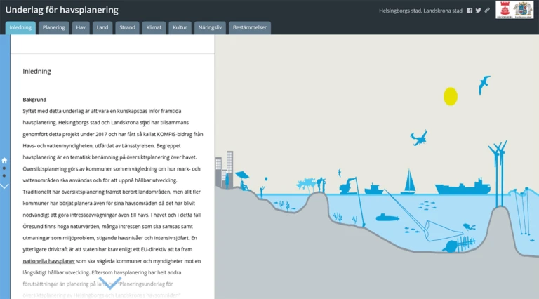 Skärmklipp från Underlag för havsplanering