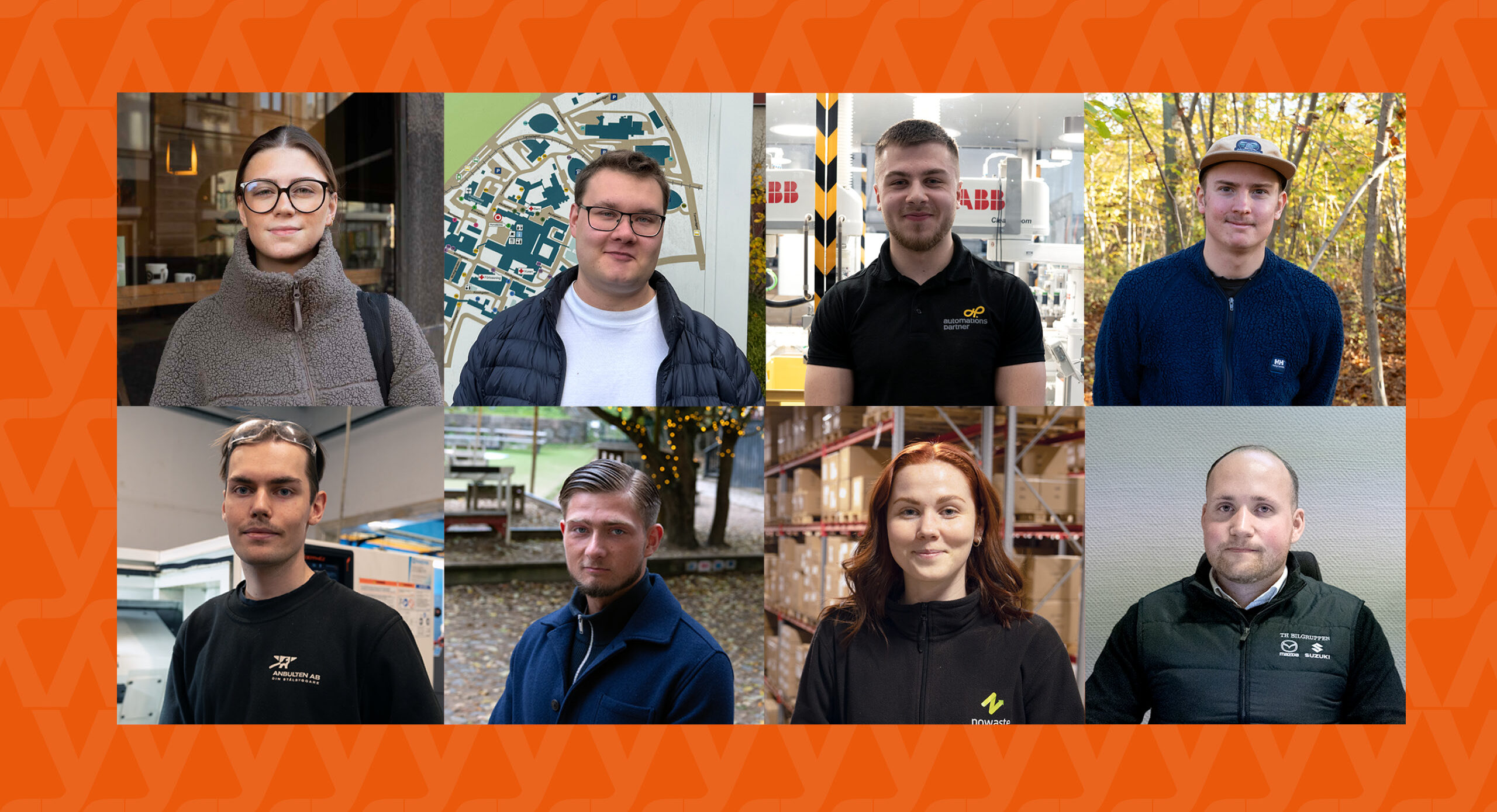 kollage med bilder på personer som intervjuats