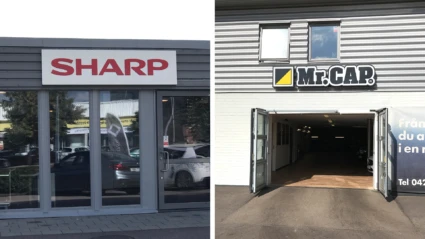 Så här kan lådskyltar på en fasad se ut.