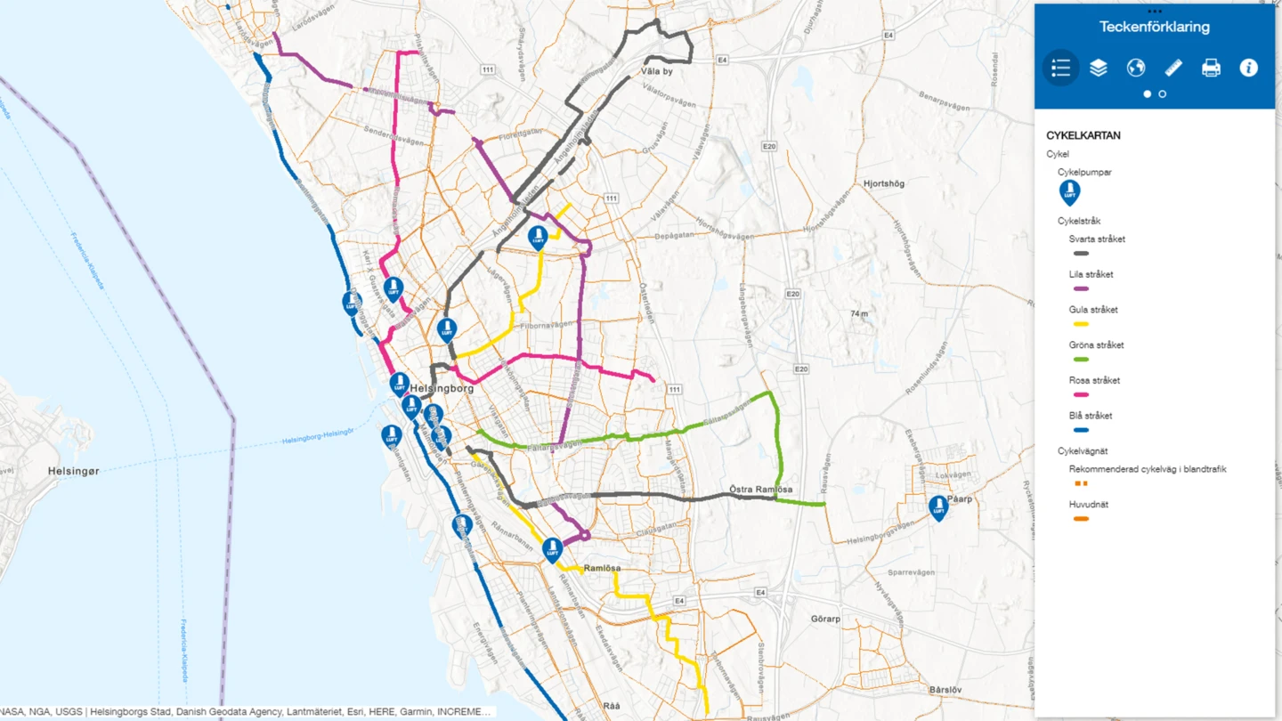 Till Helsingborgs digitala cykelkarta