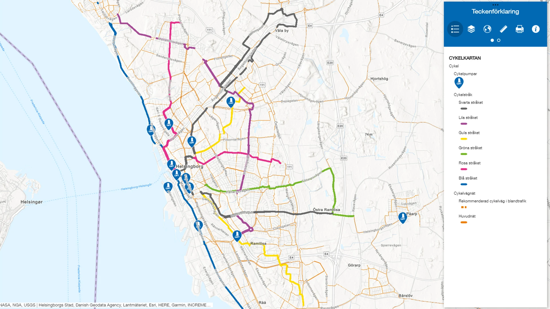 Till Helsingborgs digitala cykelkarta