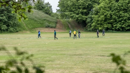 I Brohult och Dalhems grönområde spelas det cricket.