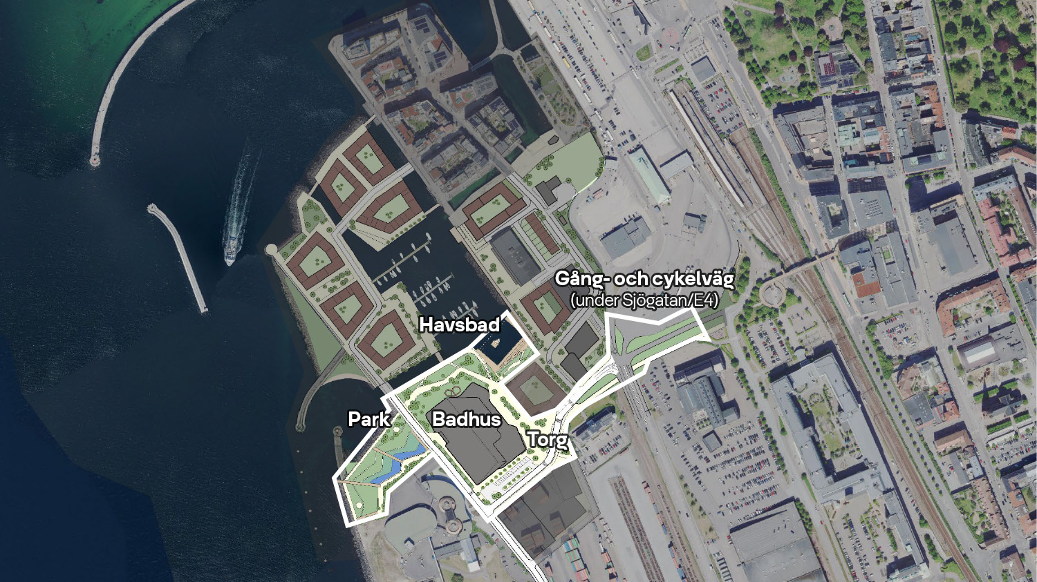 Badhus, planområde