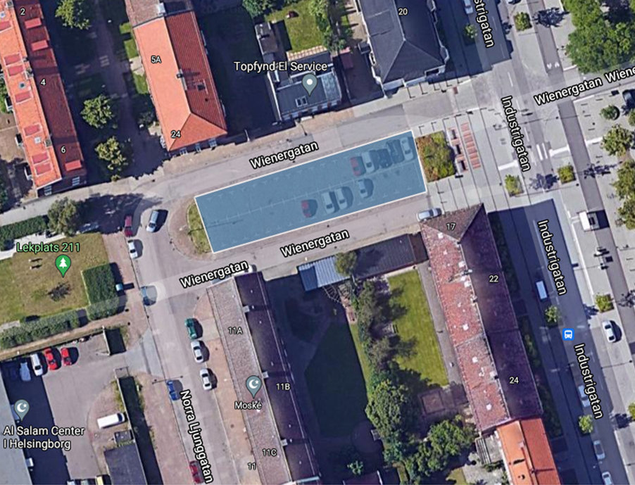 karta, parkeringsplats, Wienergatan
