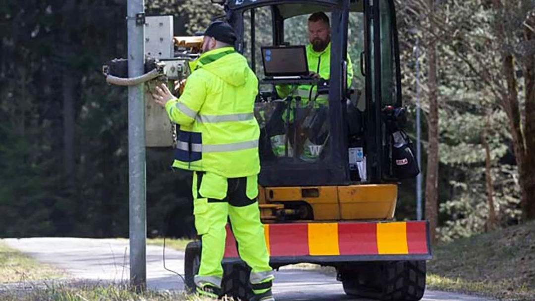 Dragtest av lyktstolpe.