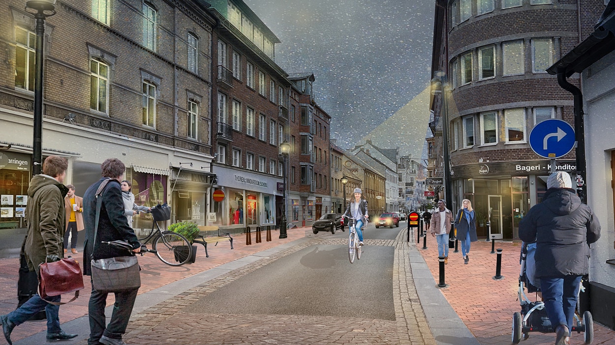 Visionsbild över Södra Storgatan.