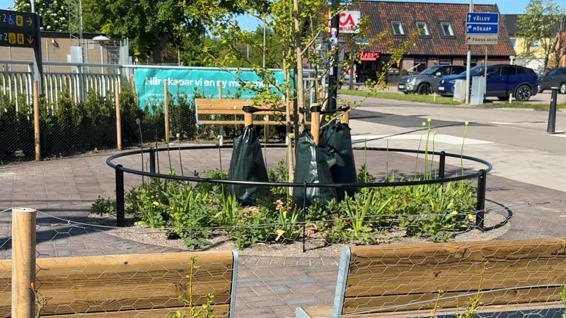 Det nya stationstorget i Påarp.
