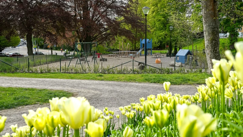 En ny lekplats var en del av upprustningen av Kopparmölleparken.