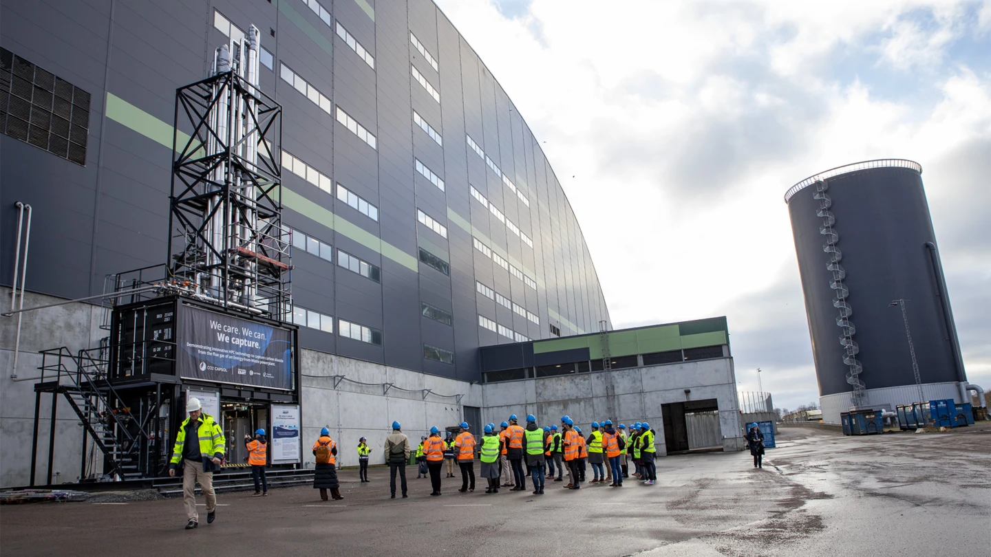 Test av CCS-anläggning vid Filbornaverket i Helsingborg.