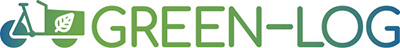 Green-logs logotyp. Grön text på vit bakgrund.