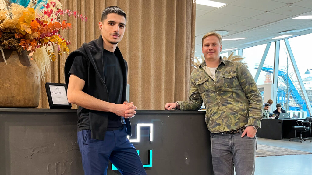 Nazih Hazime och Jacob Petersson från företaget Sustainable Food Waste står inne på tech-hubben Hetch i Helsingborg