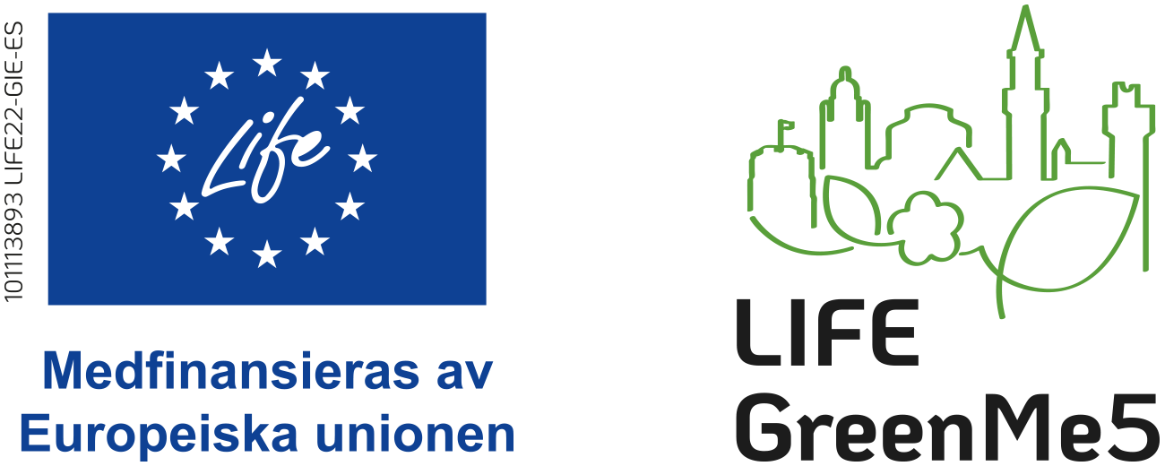 Logotyper EU-projekten Life och Life GreenMe4