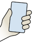 En hand håller en mobiltelefon