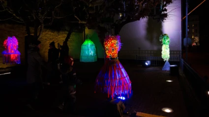 Ljusinstallation på Henckelska terrassen under Drömljus 2018.