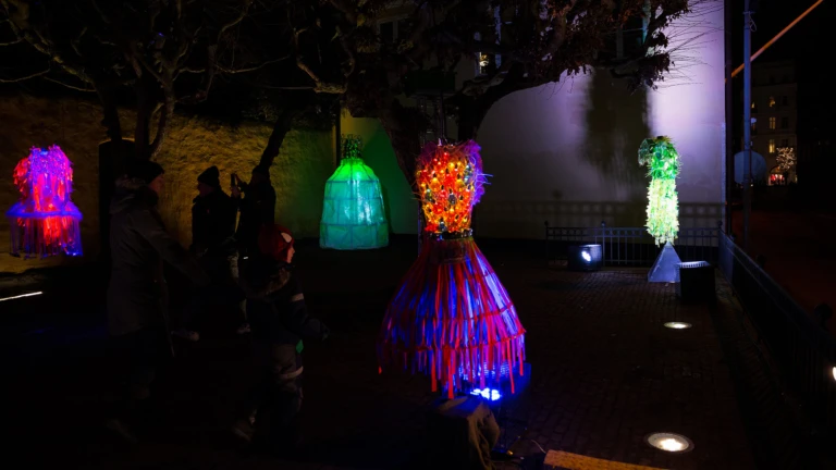 Ljusinstallation på Henckelska terrassen under Drömljus 2018.