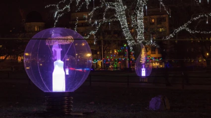 Ljusinstallation i Stadsparken under Drömljus 2018