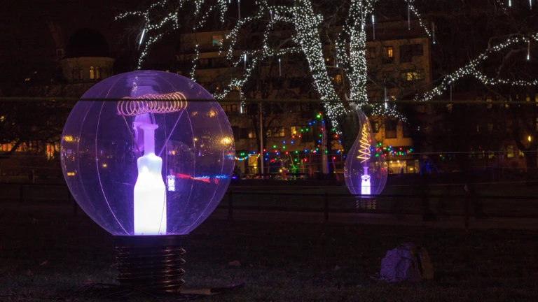 Ljusinstallation i Stadsparken under Drömljus 2018