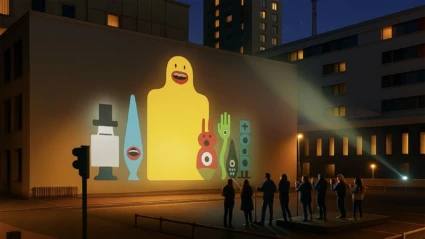 Kören, ett av ljusverken under Drömljus