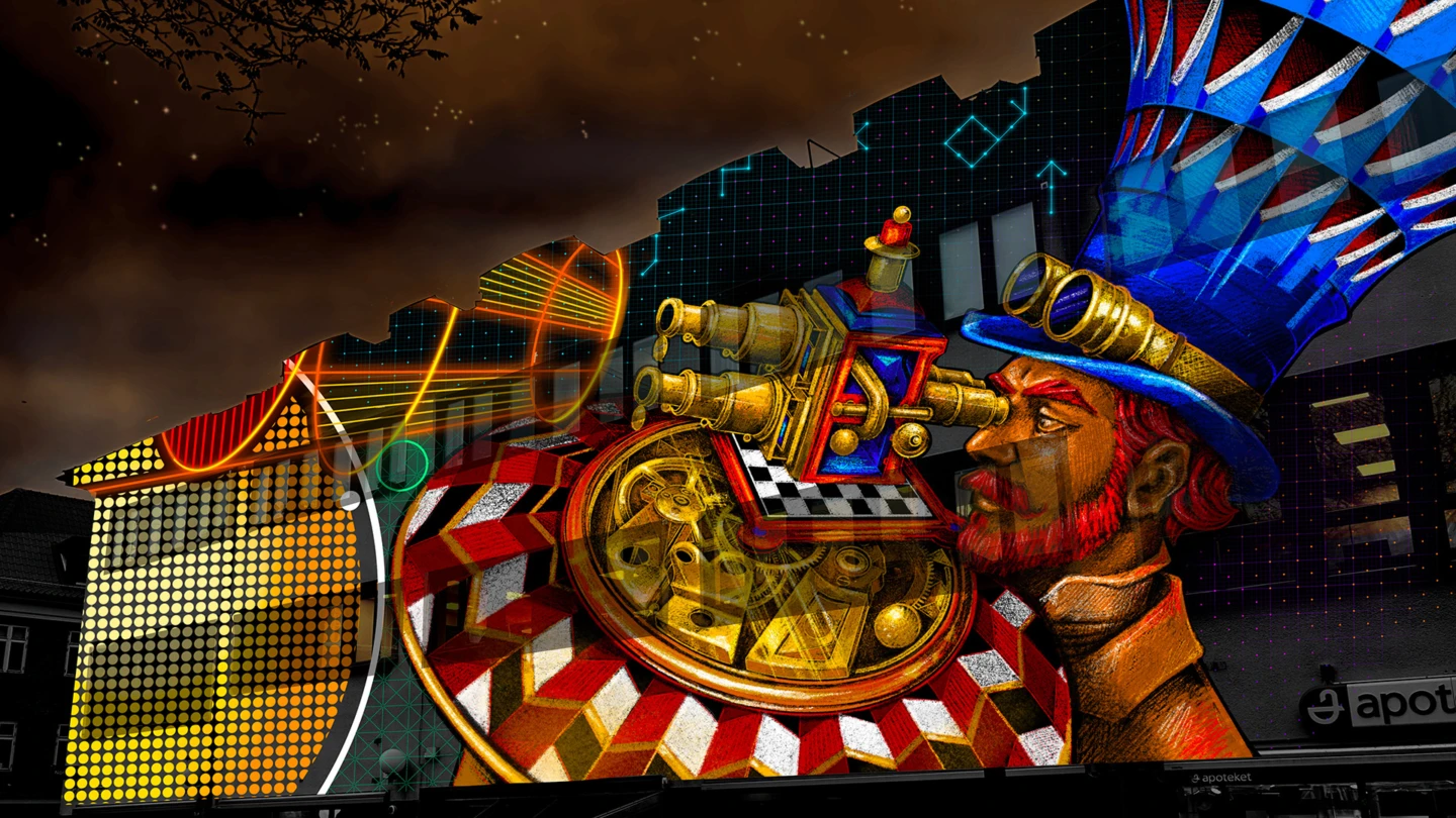 Kinetic Obscura, ett av ljusverken under Drömljus