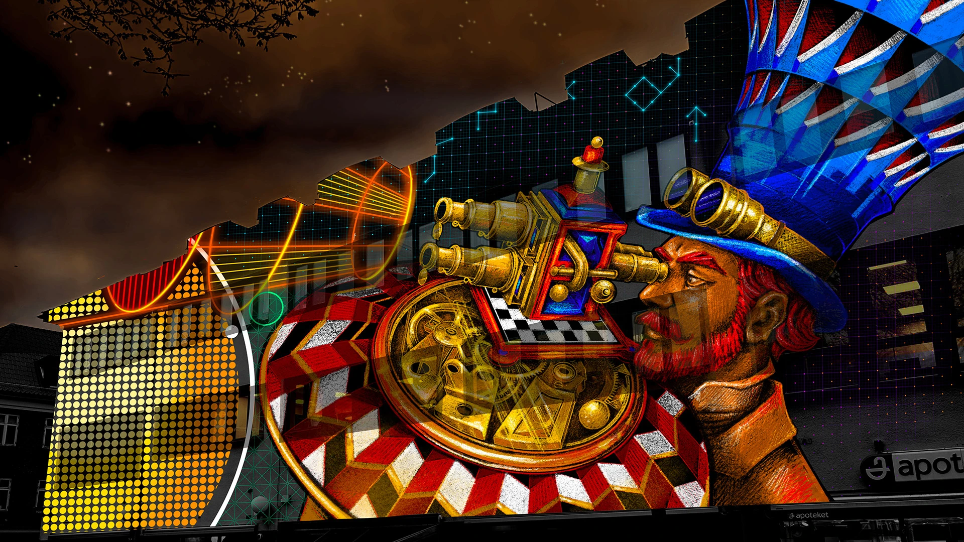 Kinetic Obscura, ett av ljusverken under Drömljus