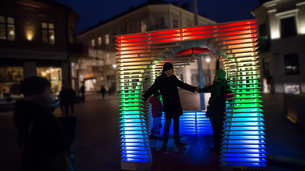 Kuben, ett av ljusverken under Drömljus