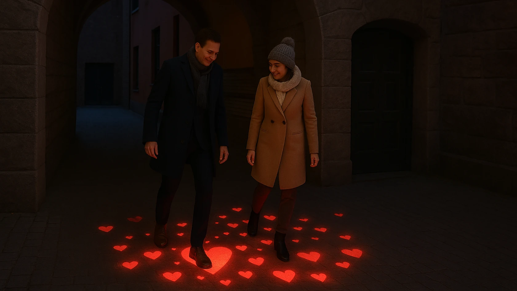 Gamlegårdens kärlekstunnel, ett av ljusverken under Drömljus