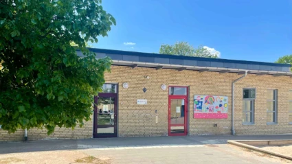 Dalhems förskola, södra huset. Vy från gården.