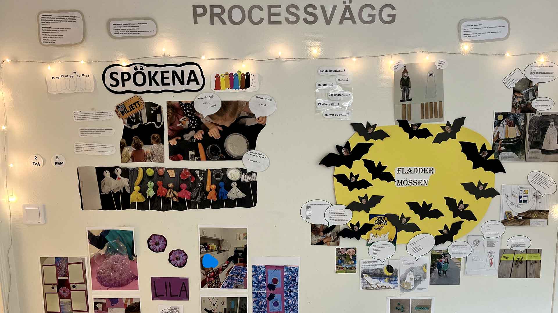 Foto på processvägg på Blidögatans förskola