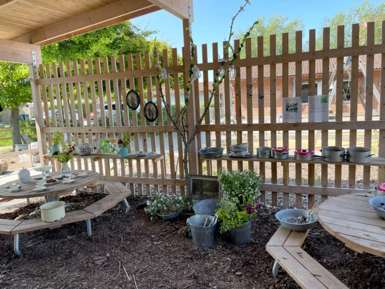 Foto på uteköket på Veingegatans förskola