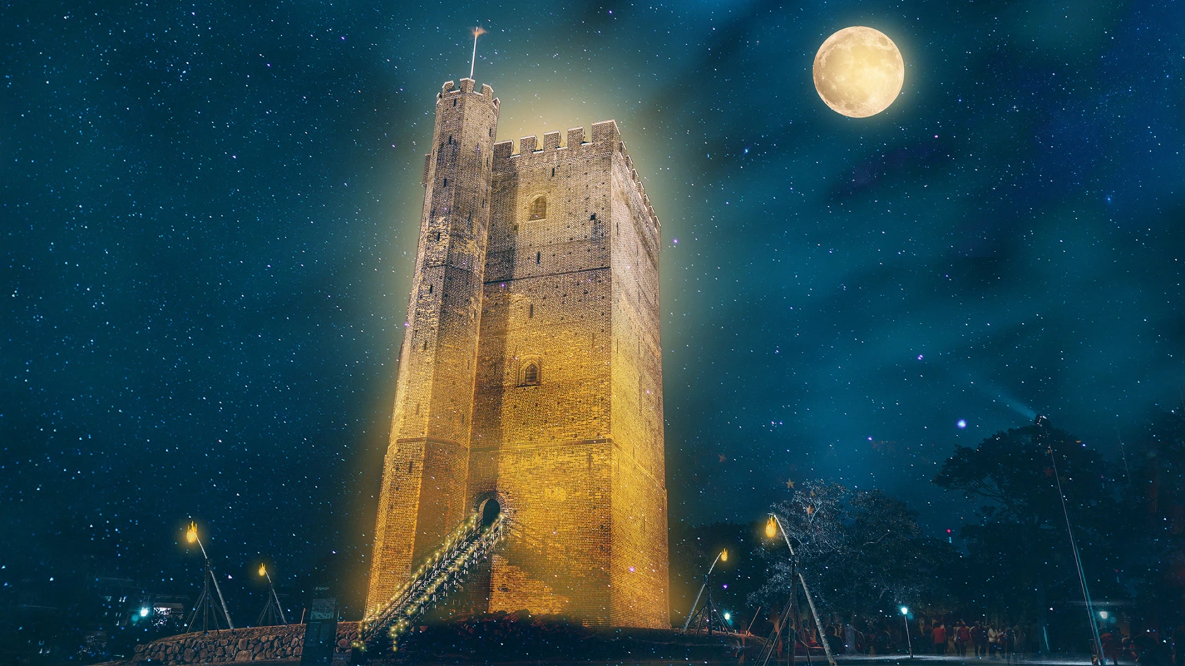 Borggården, ett av ljusverken under Drömljus