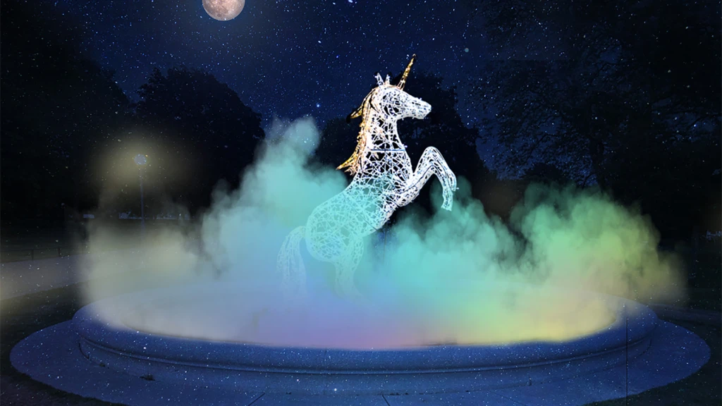 Enhörningsmagi, ett av ljusverken under Drömljus