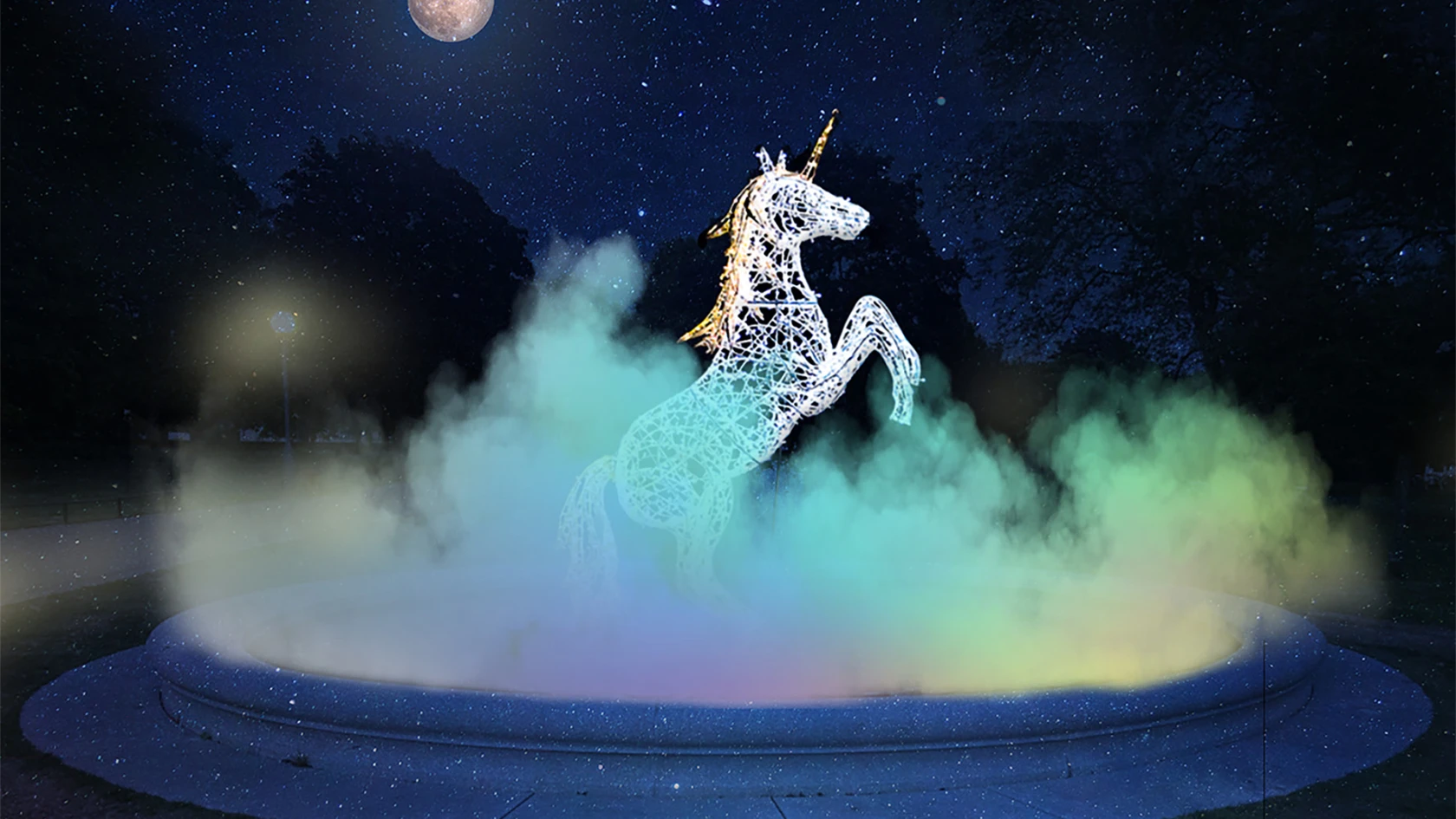 Enhörningsmagi, ett av ljusverken under Drömljus