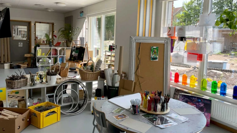 Foto på Ateljén inomhus på Veingegatans förskola