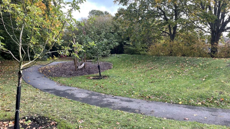 Foto på utemiljön på Blidögatans förskola