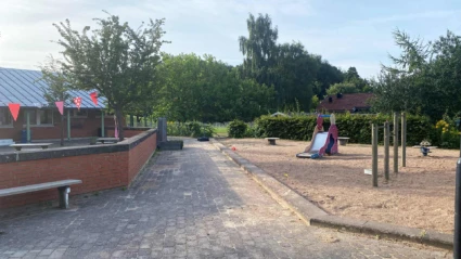 Växthusets förskola, vy från gården. Foto: Förskolan 2024