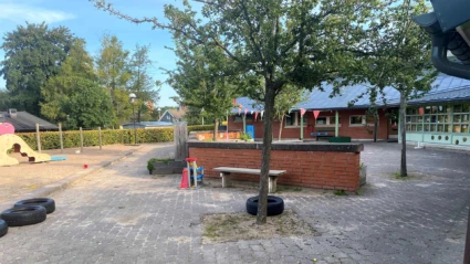Växthusets förskola, vy från gården. Foto: Förskolan 2024