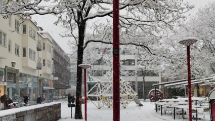 Snöfall på Konsul Olssons plats 20 november 2025