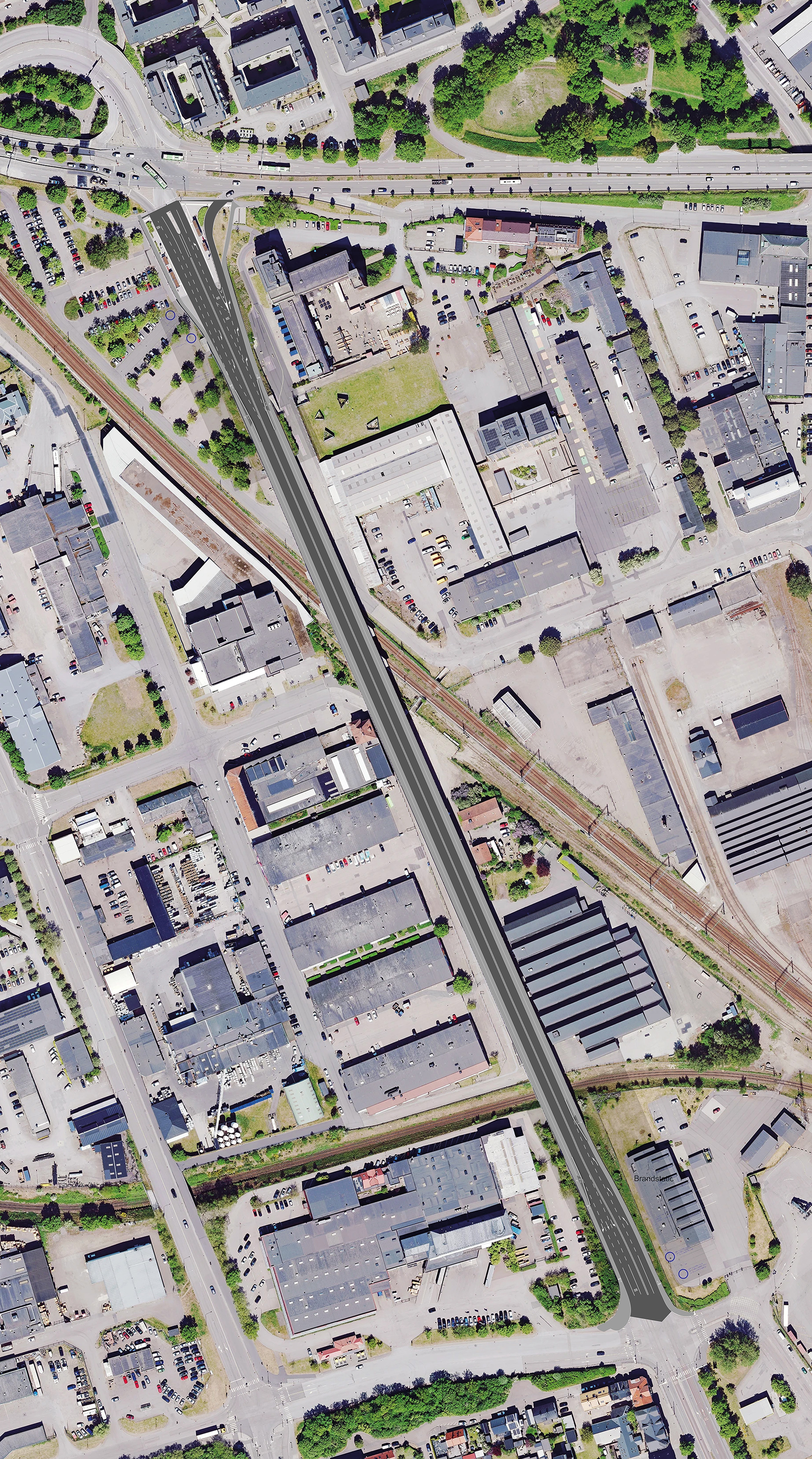 Södergatsviadukten, illustration på ny trafiklösning