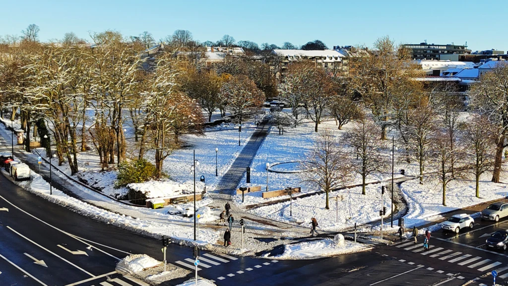 Stadsparken, snö