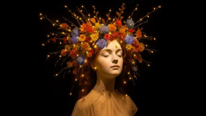 Årstidernas väv, ett av ljusverken under Drömljus